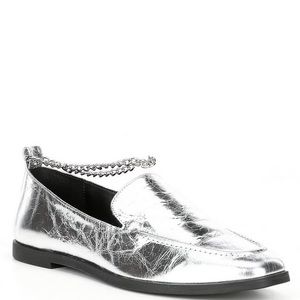 GB Flip-Side Silver Ankle Chain Loafers
